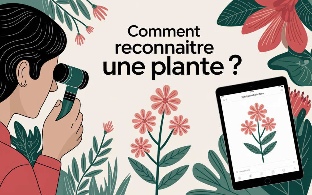 Observation botanique avec application et loupe