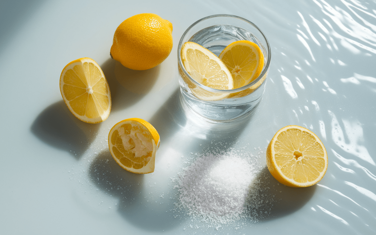 Hydratation bouche sèche citron glaçons sel