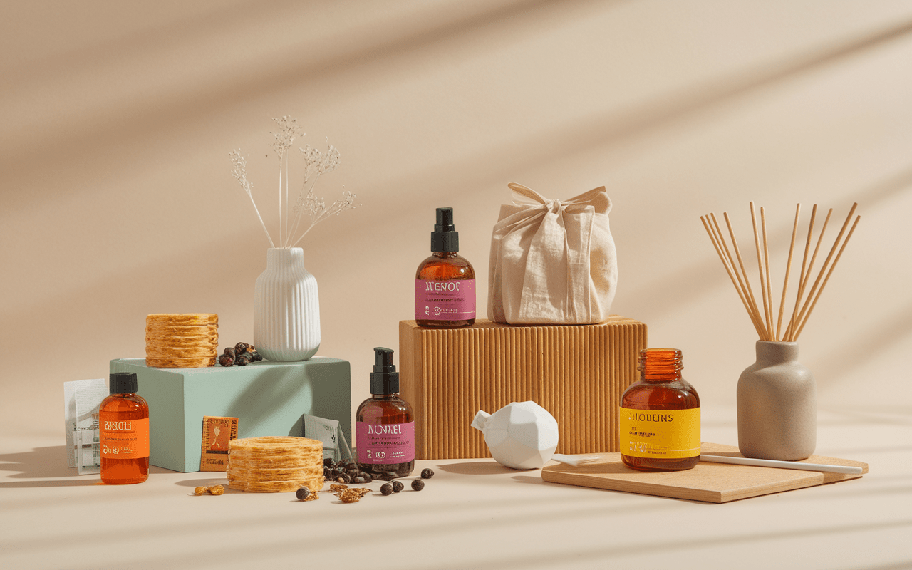 Scène organisée par catégories de cadeaux écologiques