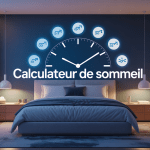 Chambre moderne avec calculateur de sommeil