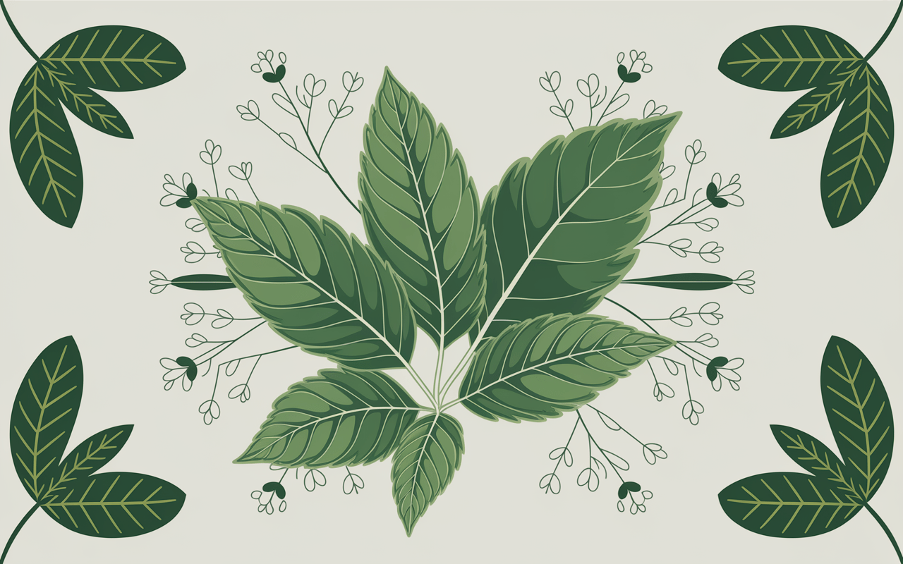 Illustration feuilles de thé vert et menthe