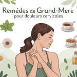 Illustration apaisante douleur cervicale remède de grand-mère