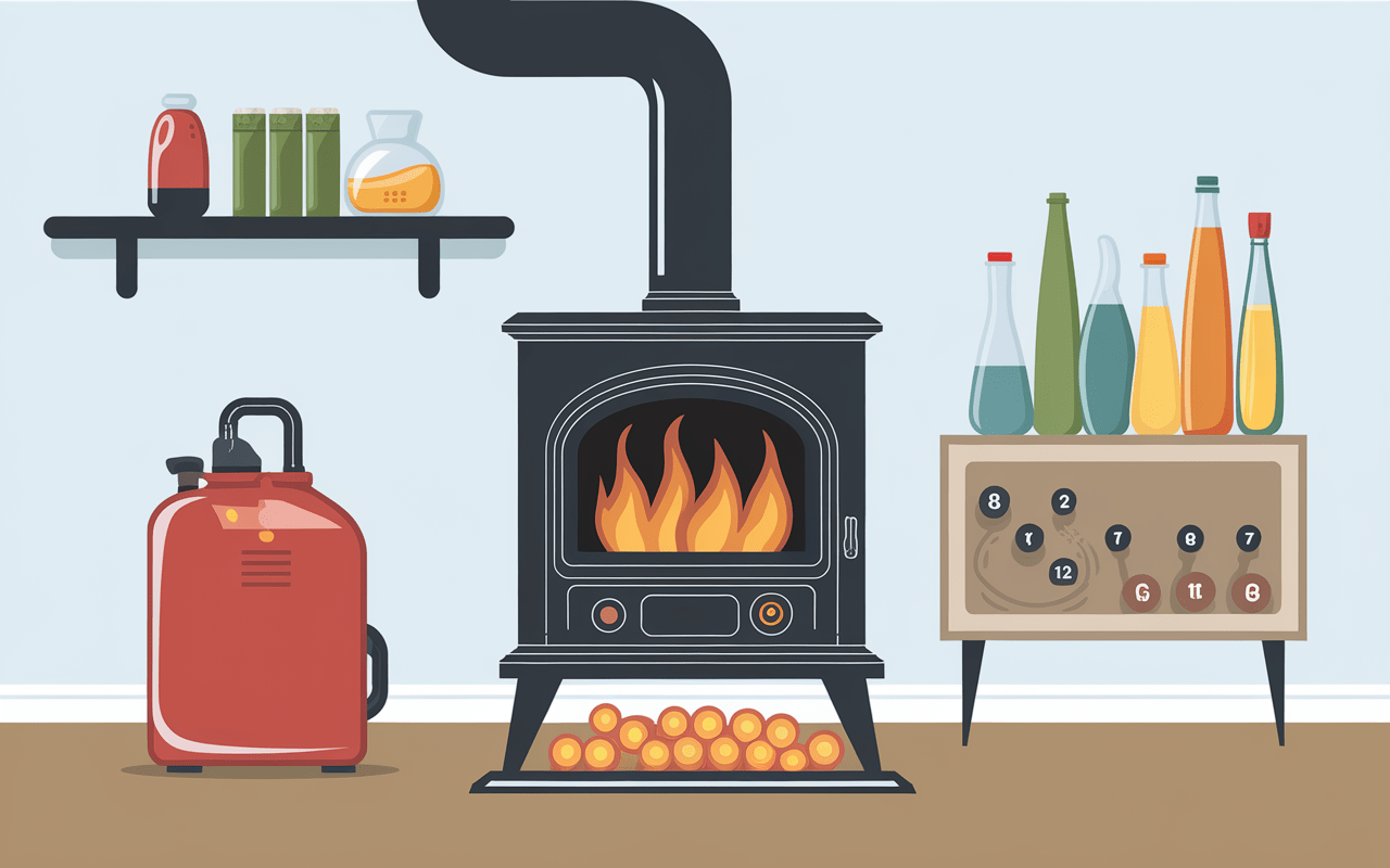 Schéma fonctionnement poêle à huile de vidange