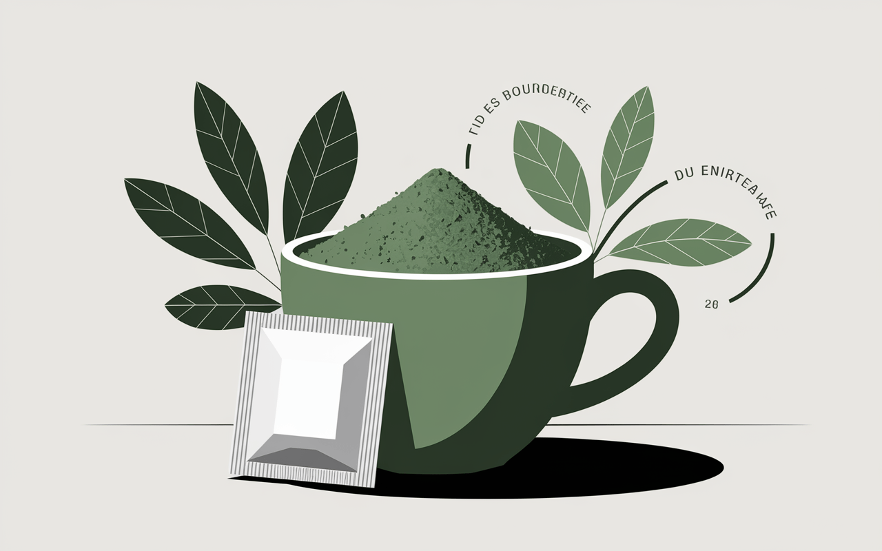 Cuillère poudre verte Matcha Slim composition
