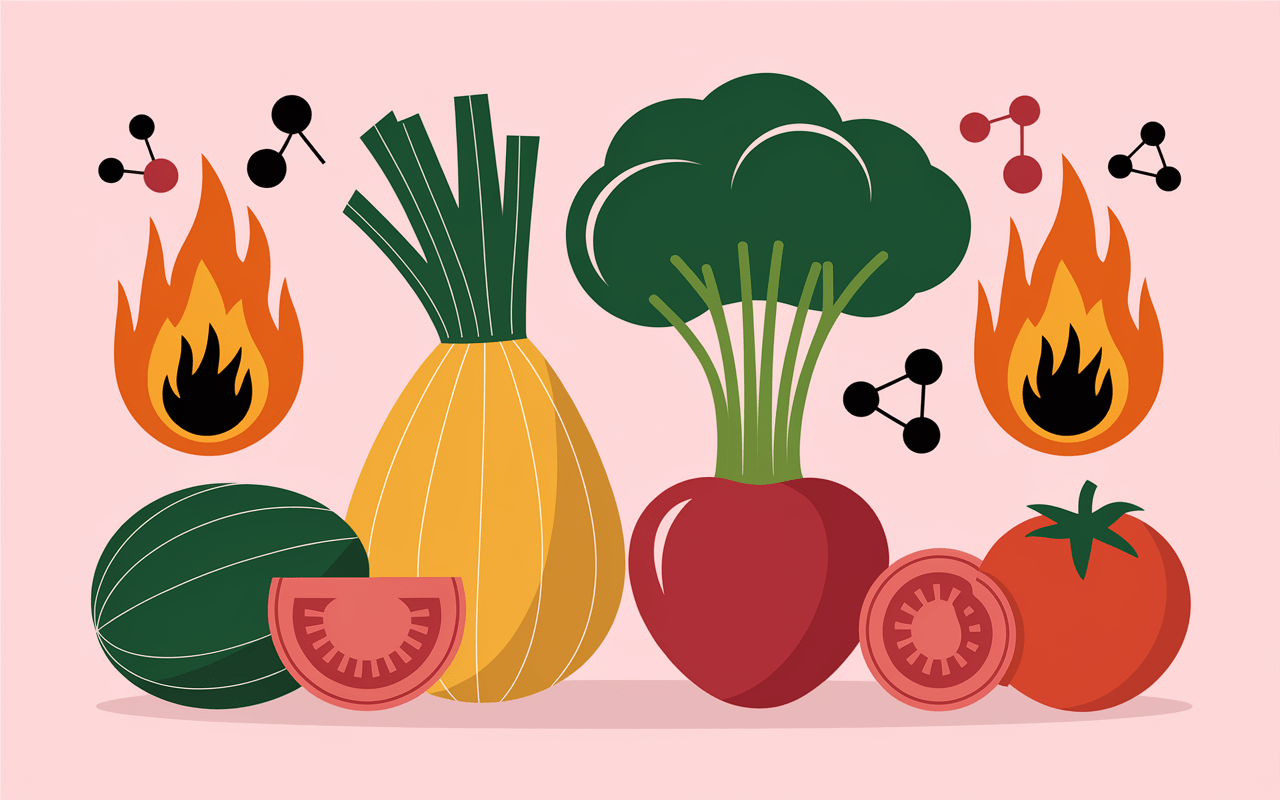 Illustration scientifique des légumes brûle-graisse