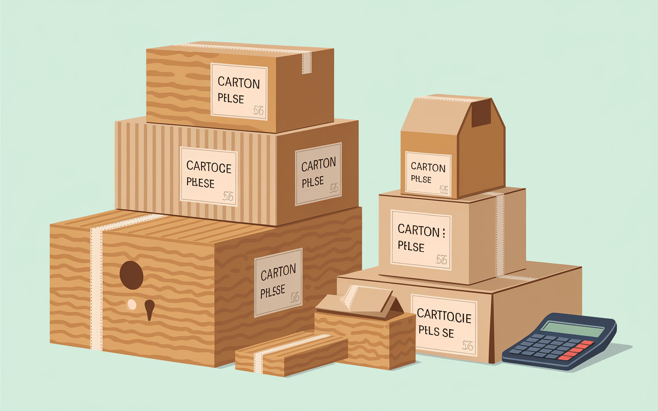 Table comparaison prix carton types