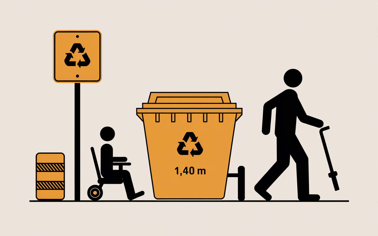 Illustration schématique emplacement poubelles