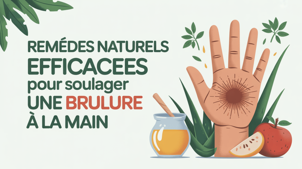 main stylisée brûlure remèdes naturels