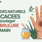 main stylisée brûlure remèdes naturels