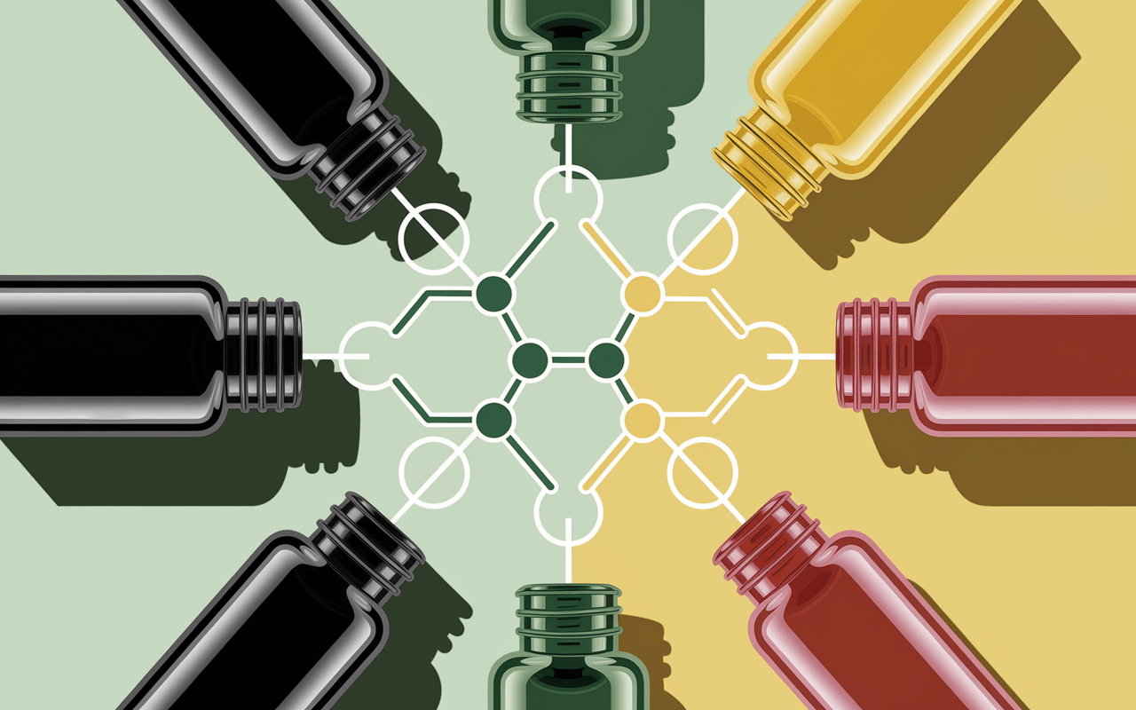 Flacons synergie huiles essentielles romarin et menthe