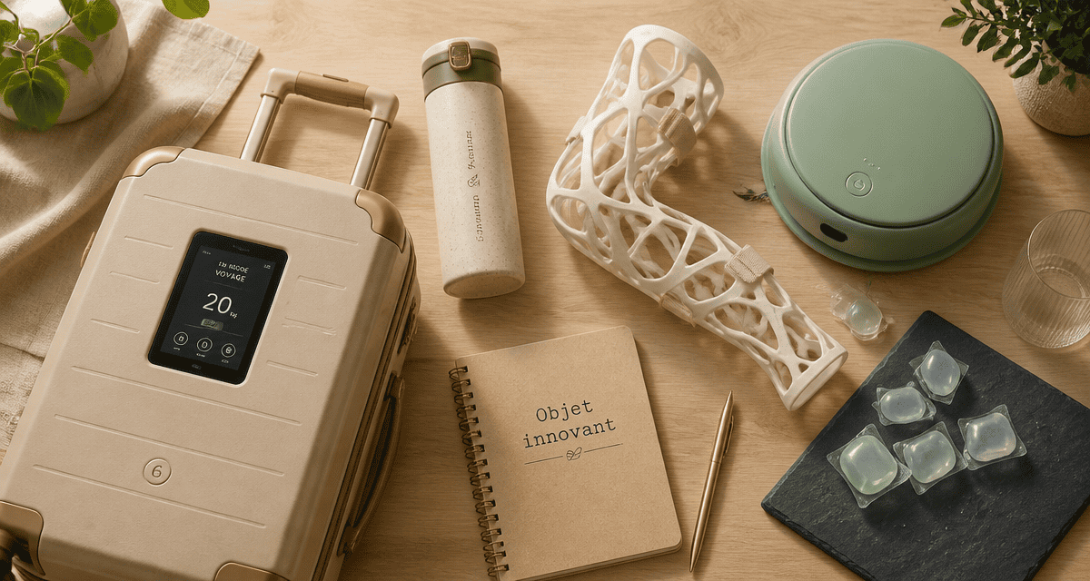 objet innovant sur table bois clair