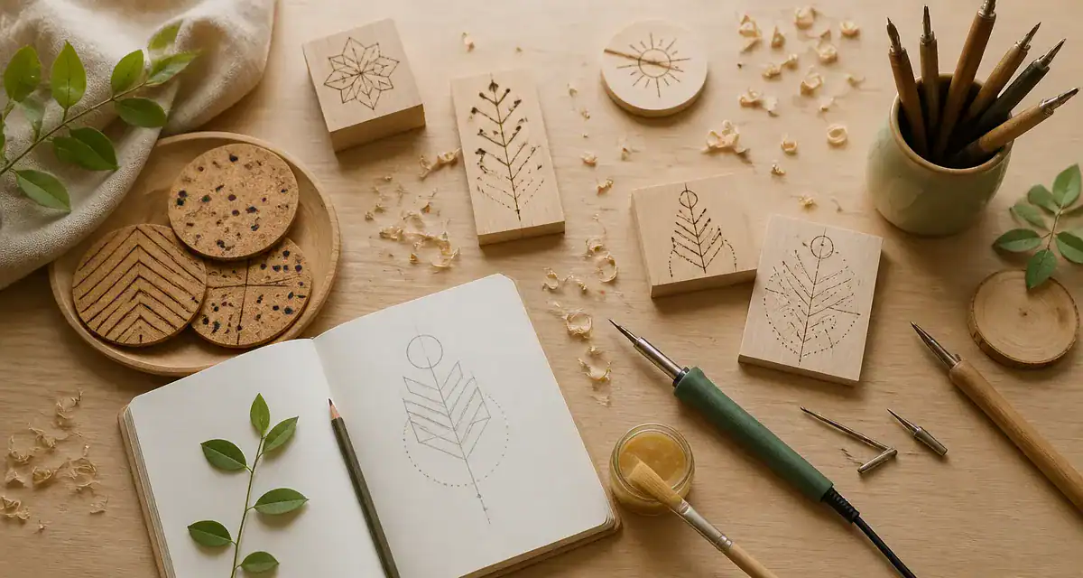 idee pyrogravure simple sur bois et outils