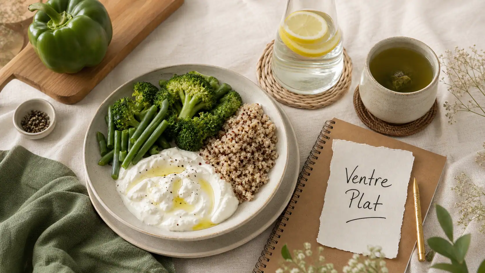 Maigrir du ventre alimentation : skyr, quinoa et légumes