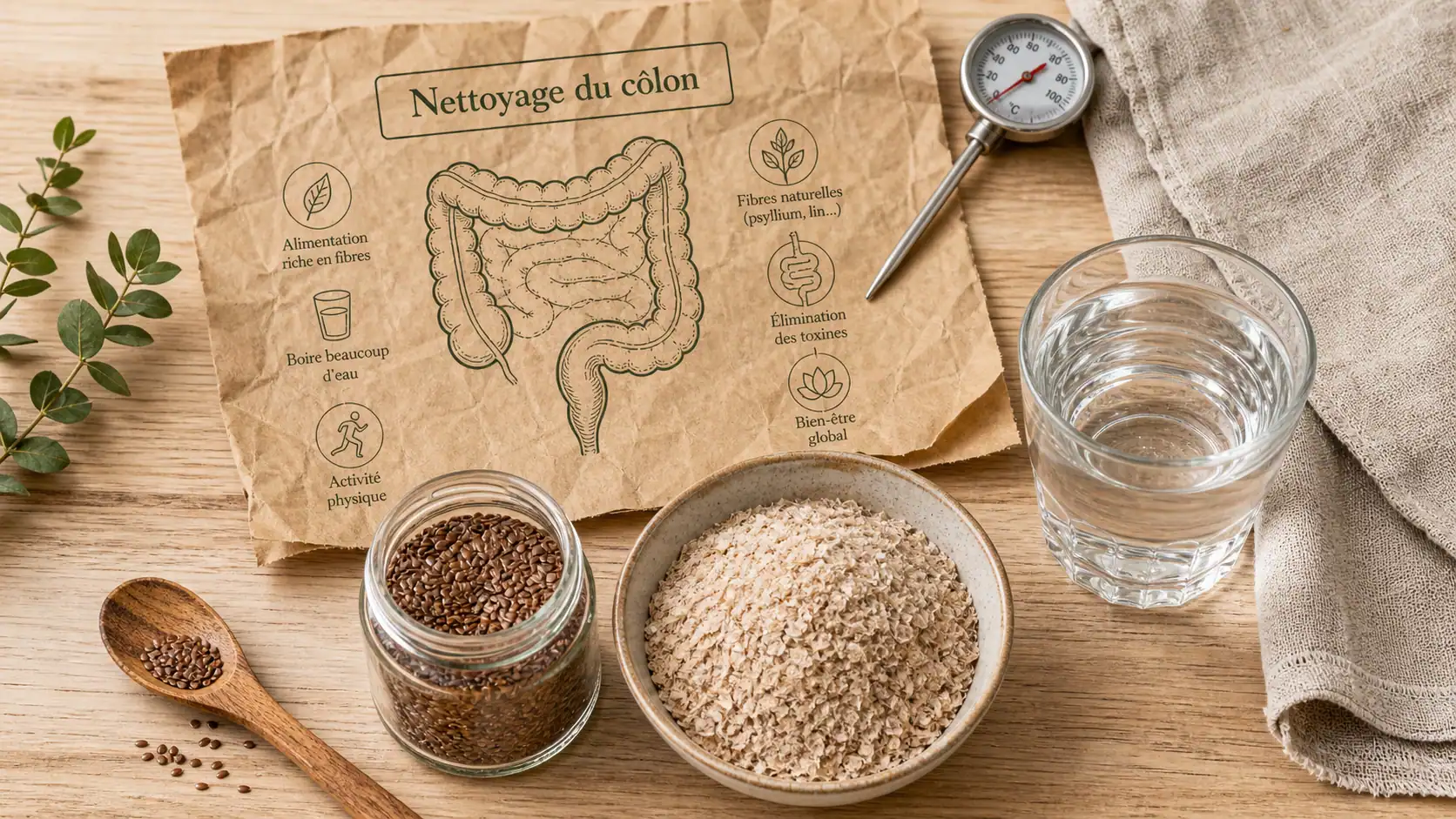 Nettoyage du côlon et perte de poids : graines, fibres et eau