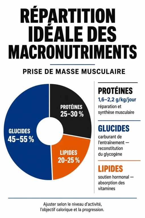 Répartition des macronutriments pour une prise de masse musculaire efficace