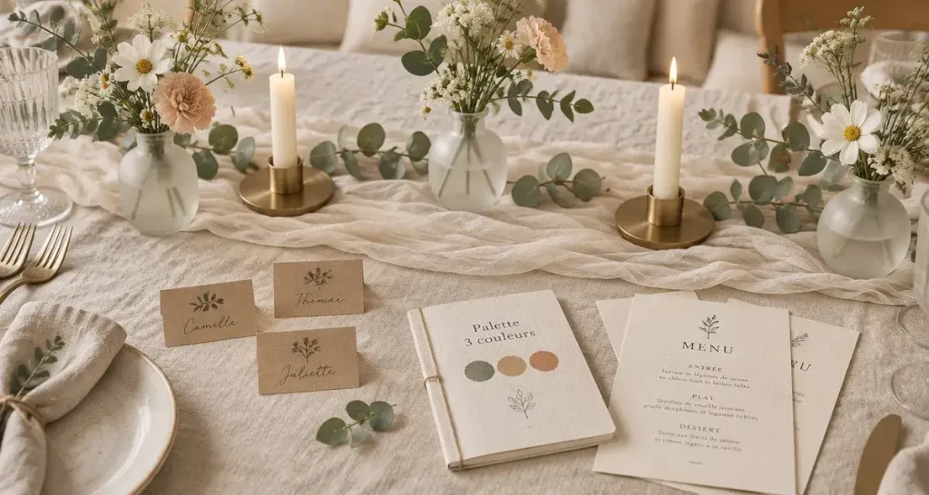 Réussir ses décos de mariage avec trois couleurs et des zones bien pensées